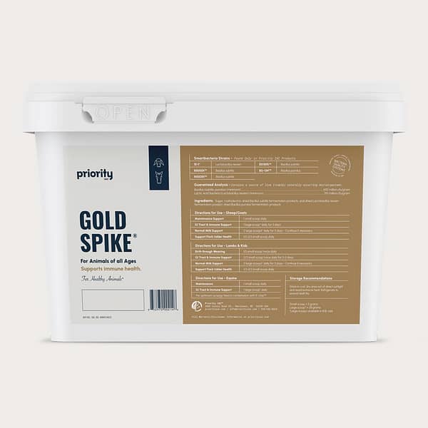 Gold Spike Supplement for Animals in a bucket.